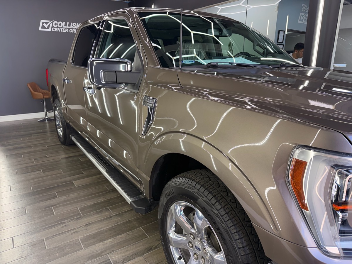 Ford F-150 full-size truck after collision and body repair at Collision Center Orlando Ford F-150 full-size truck after collision and body repair at Collision Center Orlando